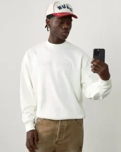 Sudadera Sin Capucha Blanco Crema