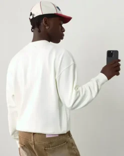 Sudadera Sin Capucha Blanco Crema