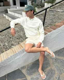 Sudadera Sin Capucha Blanco Crema