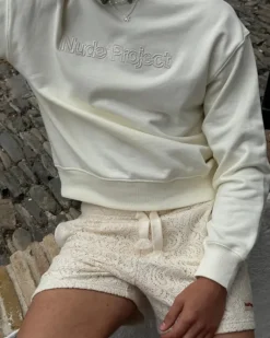 Sudadera Sin Capucha Blanco Crema