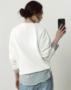 Sudadera Sin Capucha Blanco Crema