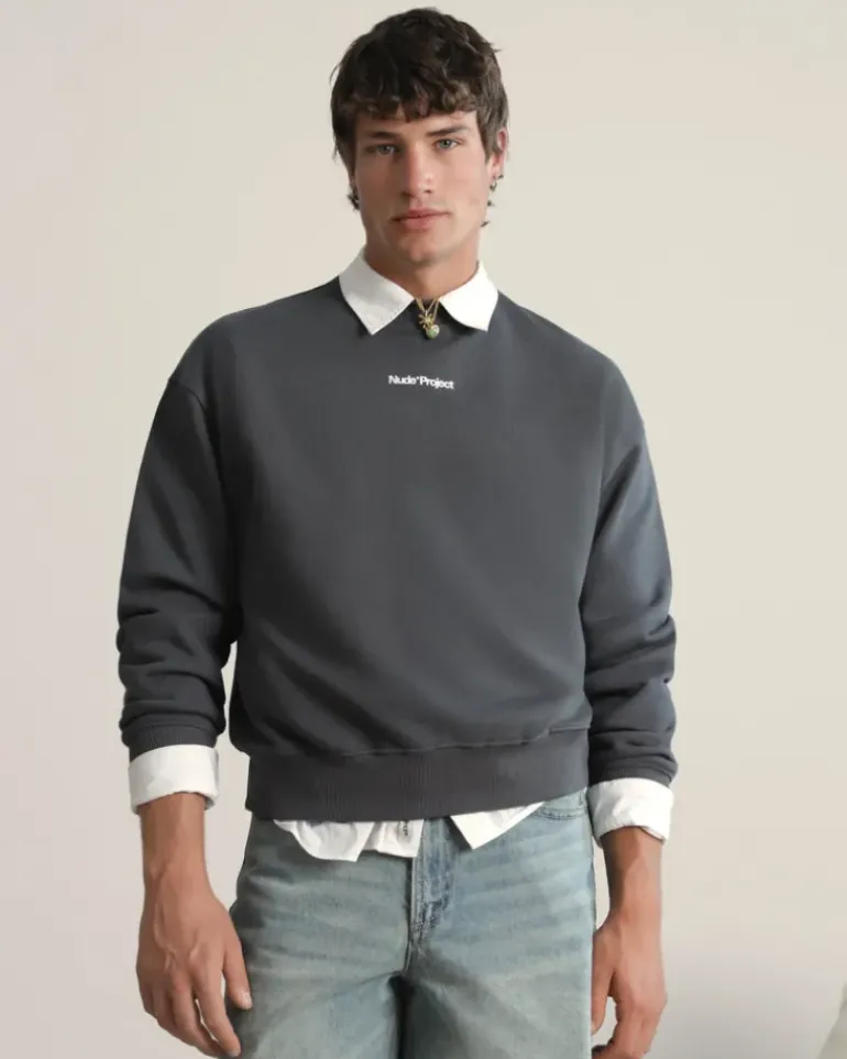Sudadera sin Capucha Gris Oscuro