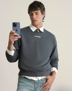 Sudadera sin Capucha Gris Oscuro