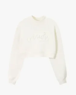 Sudadera Sin Capucha Lacy Cropped Blanca