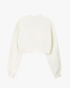 Sudadera Sin Capucha Lacy Cropped Blanca