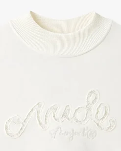 Sudadera Sin Capucha Lacy Cropped Blanca