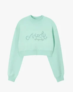 Sudadera Sin Capucha Lacy Cropped Verde