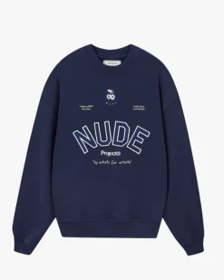 Sudadera Sin Capucha Varsity Azul Marino