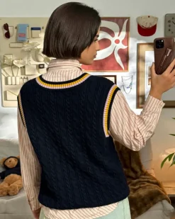 Sunday Knit Vest Blue