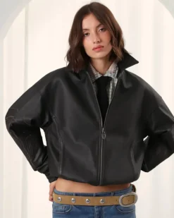 "The" Leather Jacket Marrón