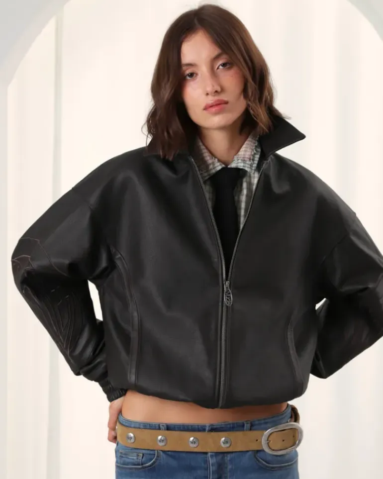 "The" Leather Jacket Marrón