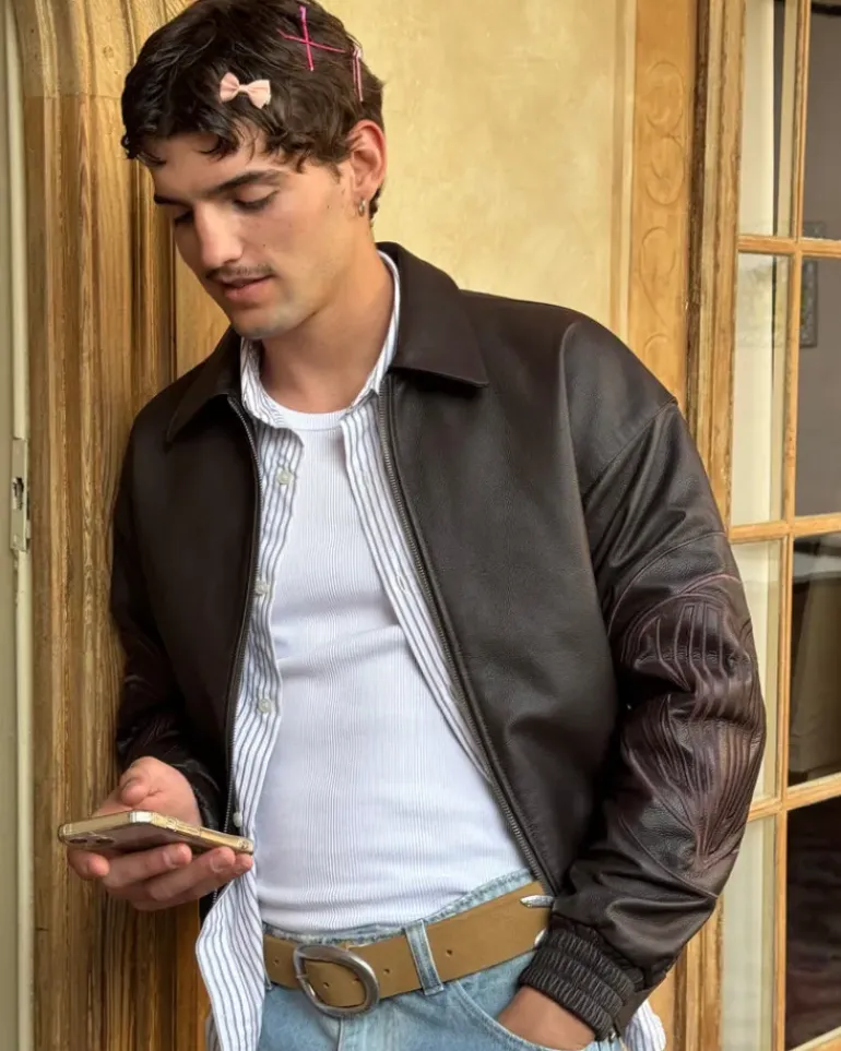 "The" Leather Jacket Marrón